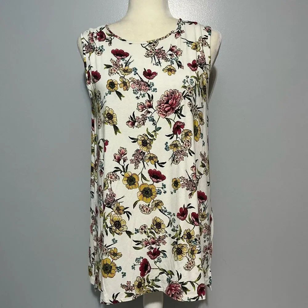 J. Jill Floral Tank Womens Size M